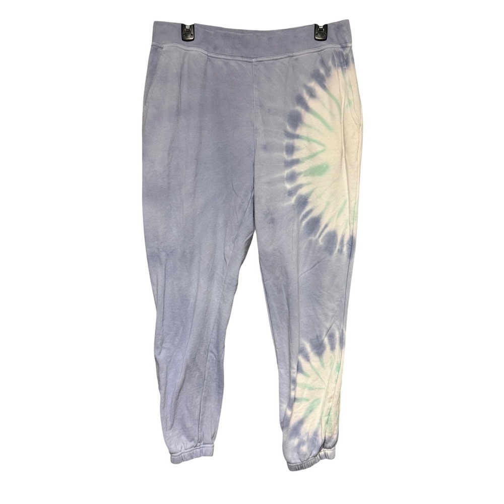 Wildfox Women's Tie Dye Sunburst Jogger Sweatpants Size Large Soft Periwinkle